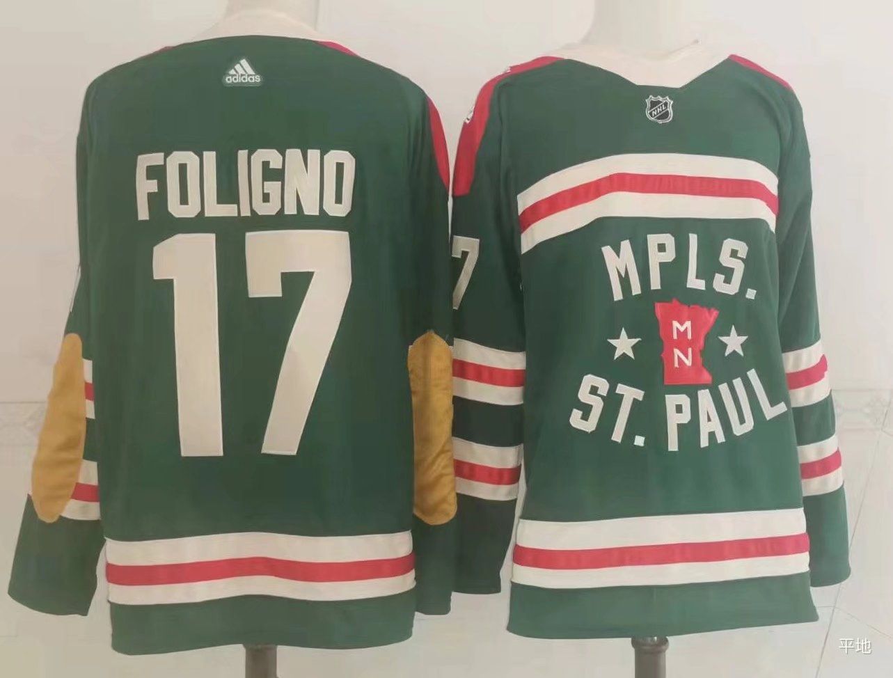 Men Minnesota Wild #17 Foligno Green Classic Edition 2022 Adidas NHL Jersey